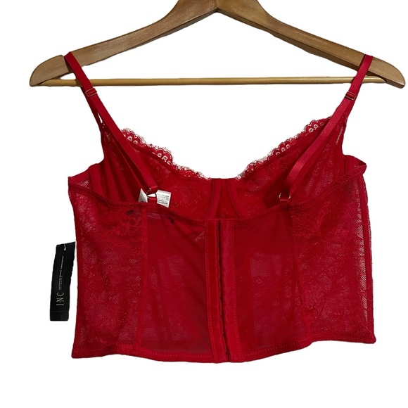 I.n.c. International Concepts Women's Lace Bustier Lingerie Red Large - Picture 4 of 7